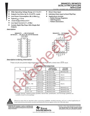 SN74HC273PWG4 datasheet  